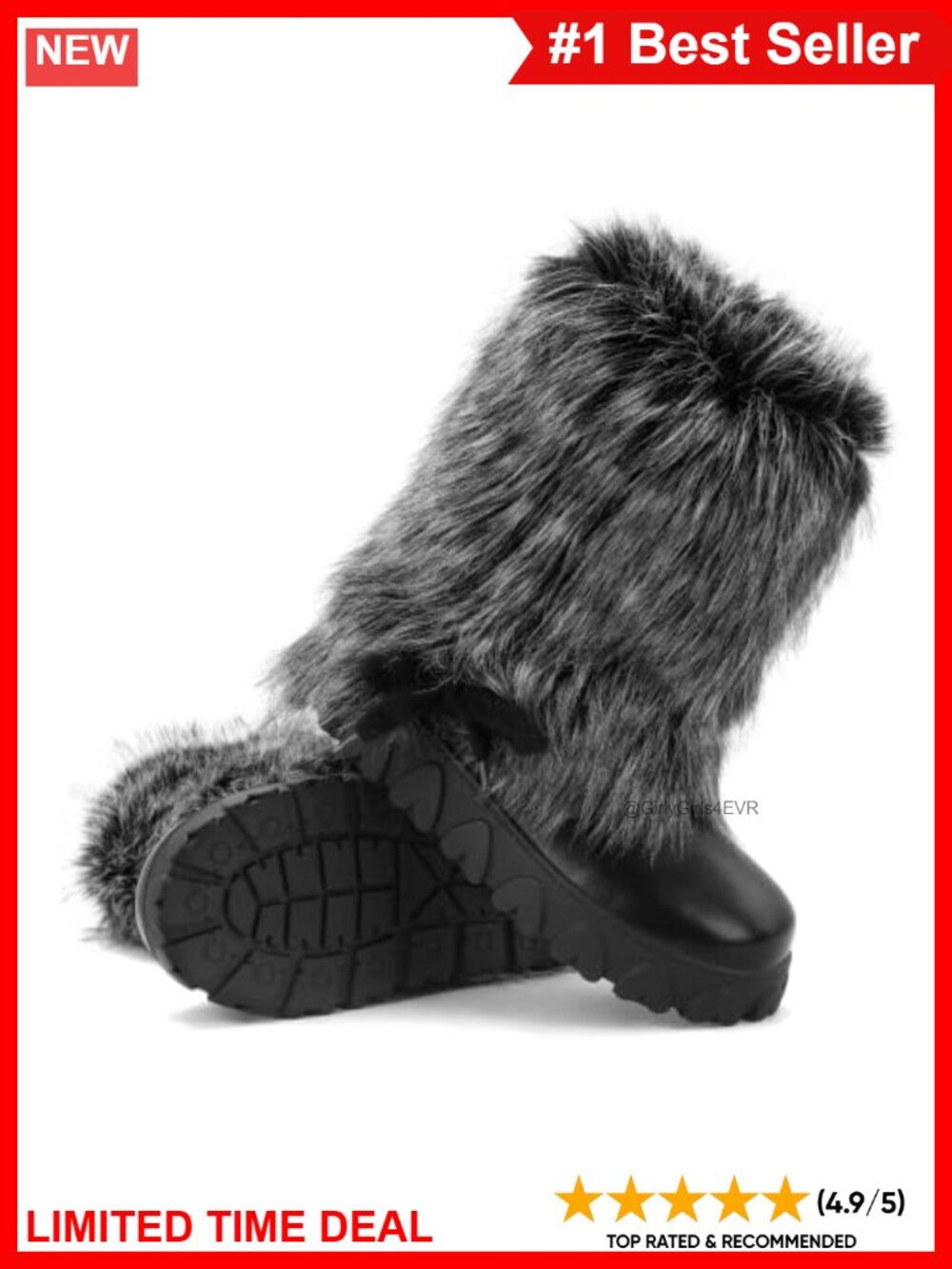 Women's Faux Fur Lined Mid Calf Snow Boots Warm Winter Boots